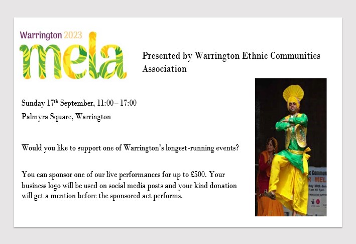 Sponsorship of Mela Warrington