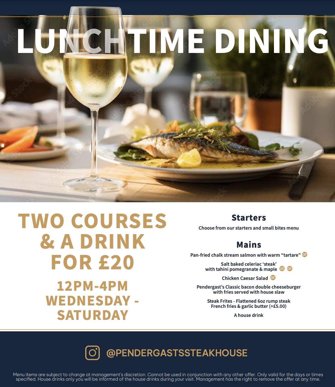 Two course for £20 at Pendergasts