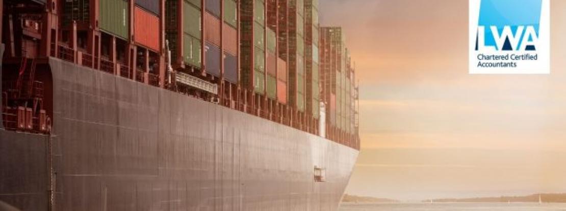 Large cargo ship with containers