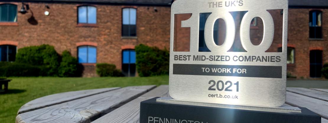 Pennington Best Companies 2021 trophy